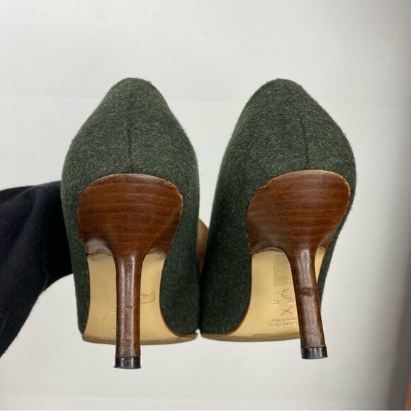 Gucci Women's Forest Green Quiet Luxury Wool Fabric Designer Pumps‎ EU 37/US 7 - Picture 9 of 15